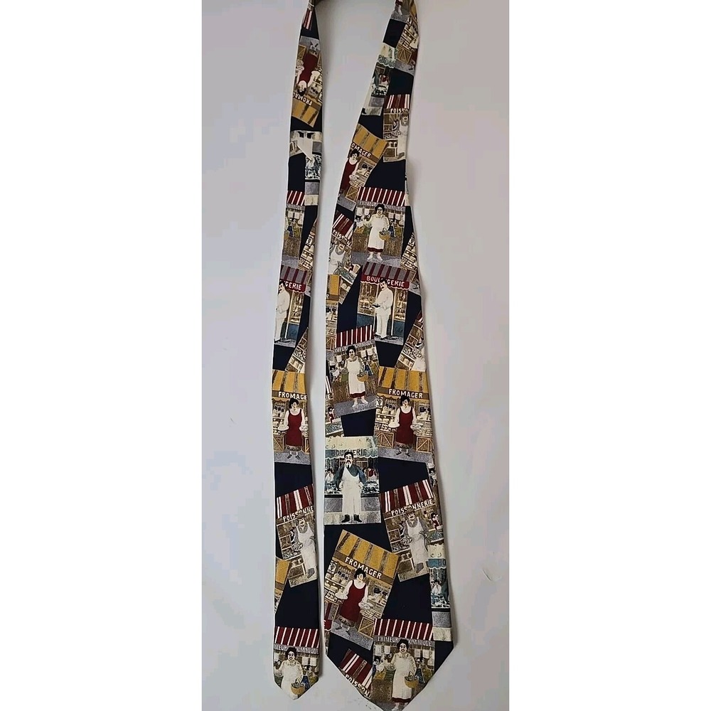 Guy Buffet Neck Tie 100% Silk Made In Italy Collection Itallian Storefronts